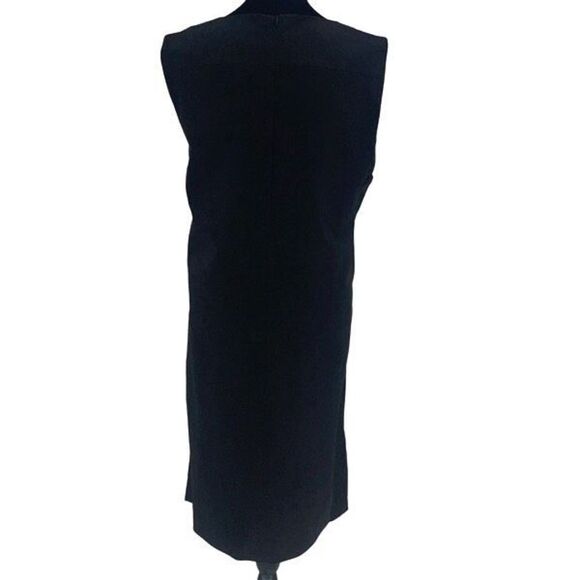 Ministry Of Supply Kinetic Sleeveless V Neck Side Slit Shift Dress Black Size 14 - Picture 4 of 11